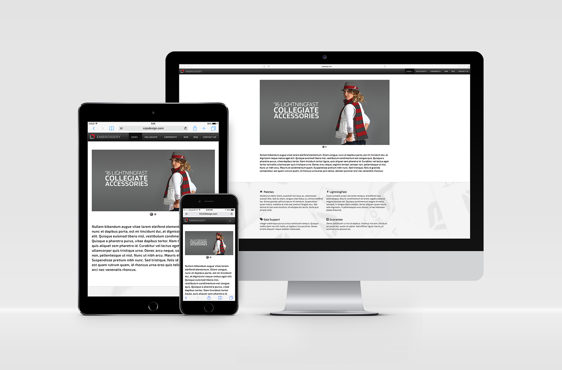 Embroidery Co. Website Design mock-up
