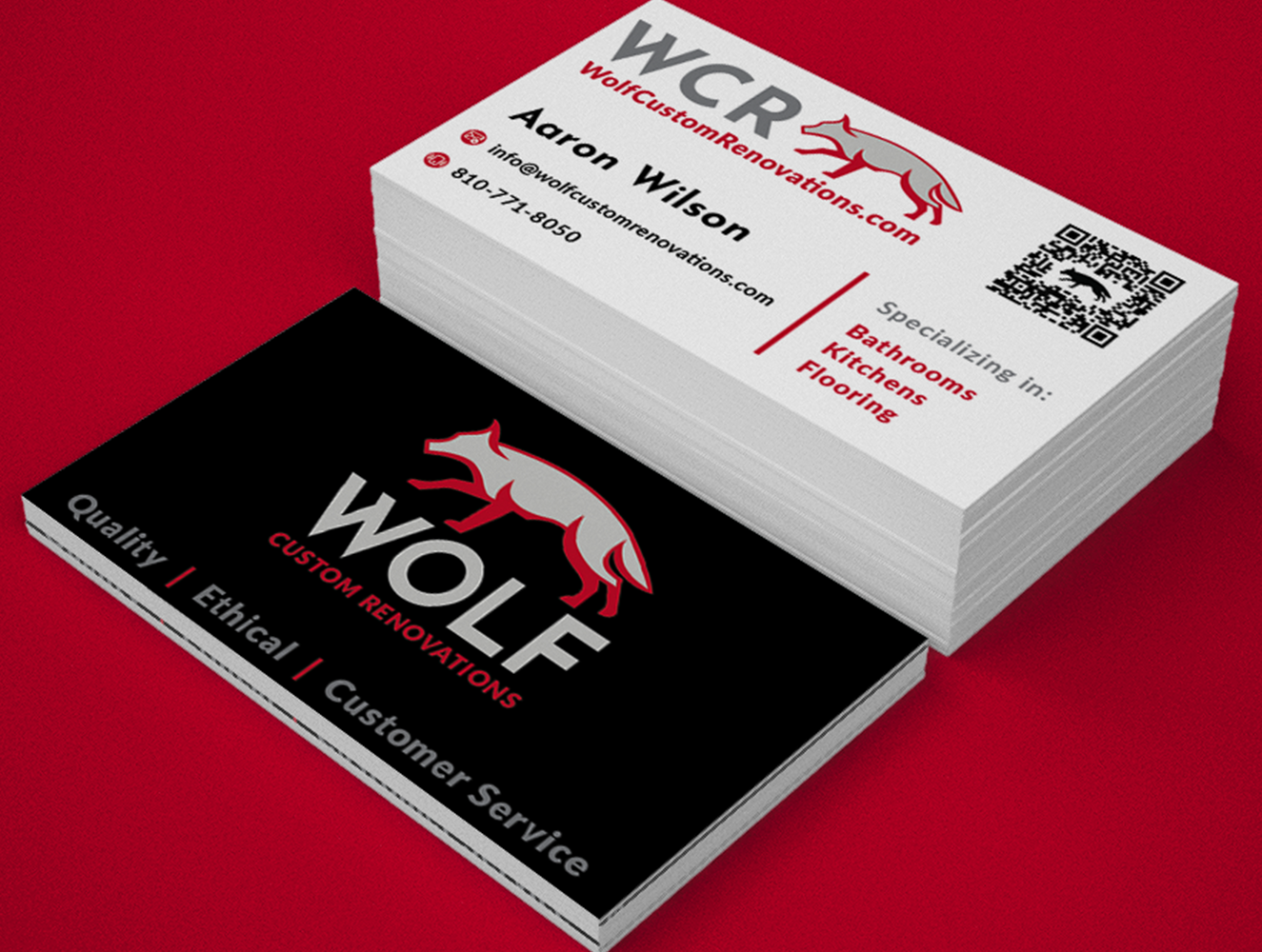 WCR business card stacks