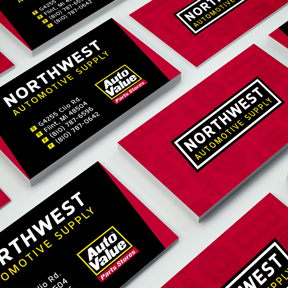 Northwest Automotive Supply business card stacks
